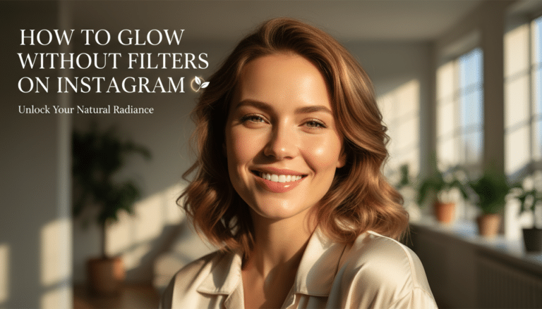 Smiling woman in sunlight promoting natural Instagram glow
