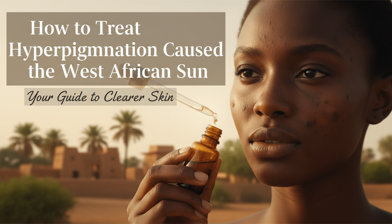 Woman applying serum for sun-induced hyperpigmentation