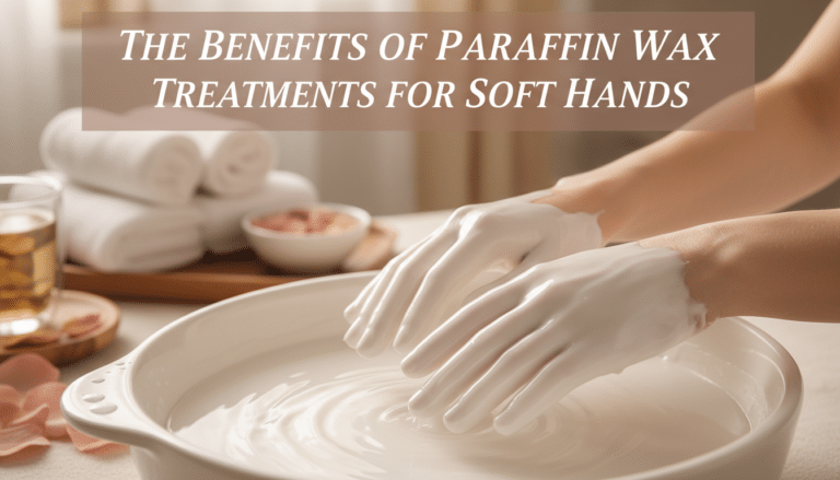 Hands dipped in paraffin wax spa treatment