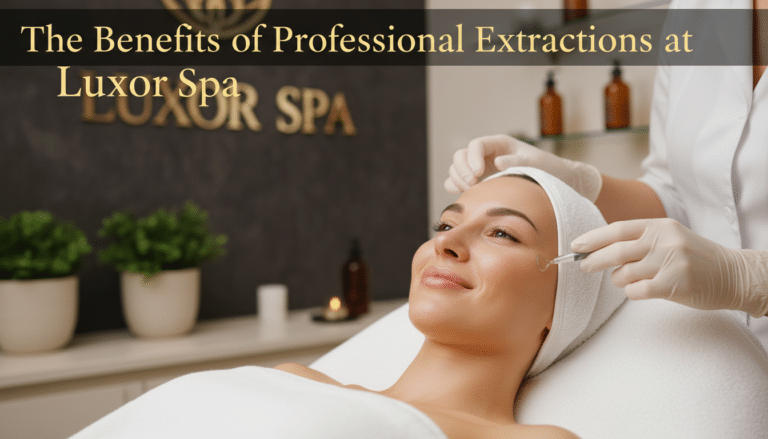 Woman receiving professional facial extraction at luxury spa