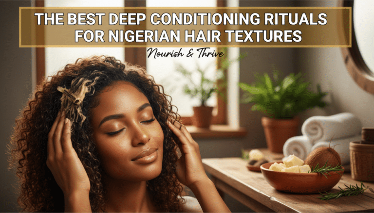 Woman enjoying deep conditioning treatment for natural hair