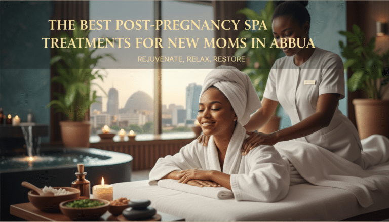 Woman enjoying spa massage treatment in Abuja