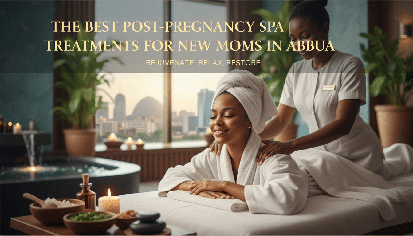 Woman enjoying spa massage treatment in Abuja
