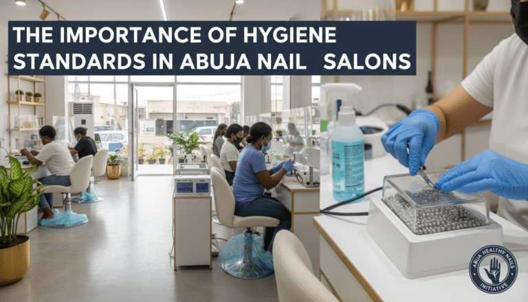 Abuja nail salon staff practising strict hygiene standards