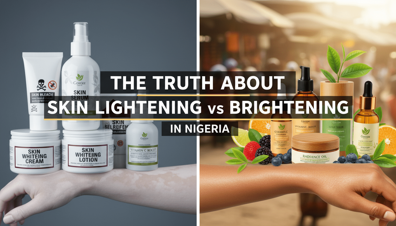 Skin lightening versus brightening products comparison in Nigeria