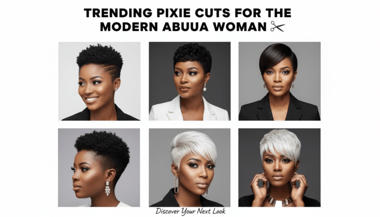 Collage of stylish pixie haircuts for modern women