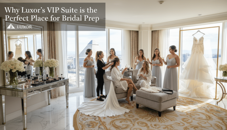 Bride and bridesmaids preparing in luxury suite