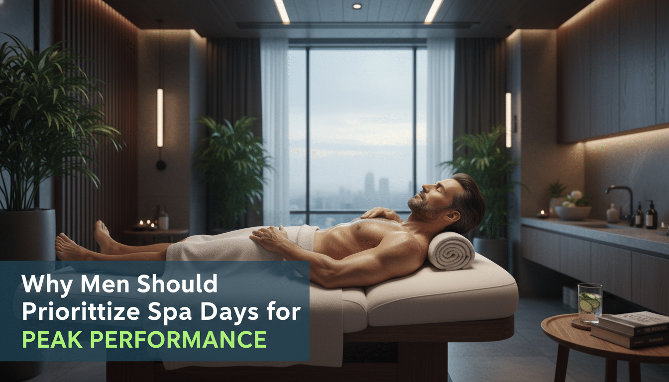 Man relaxing on massage table in modern spa