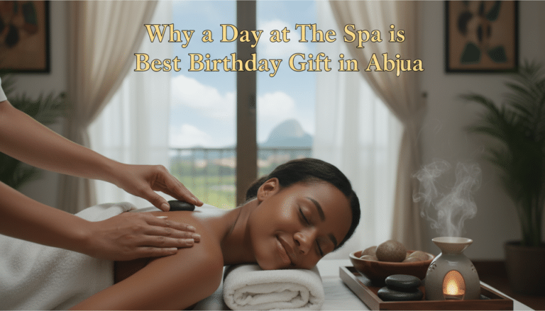 Woman enjoying hot stone massage at spa