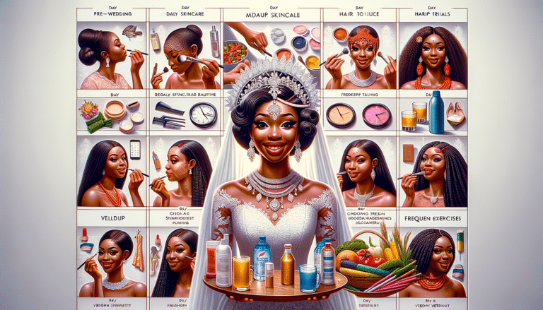 Illustrated bridal beauty and skincare preparation guide