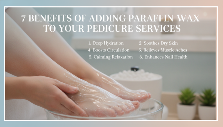 Feet coated in paraffin wax during pedicure treatment