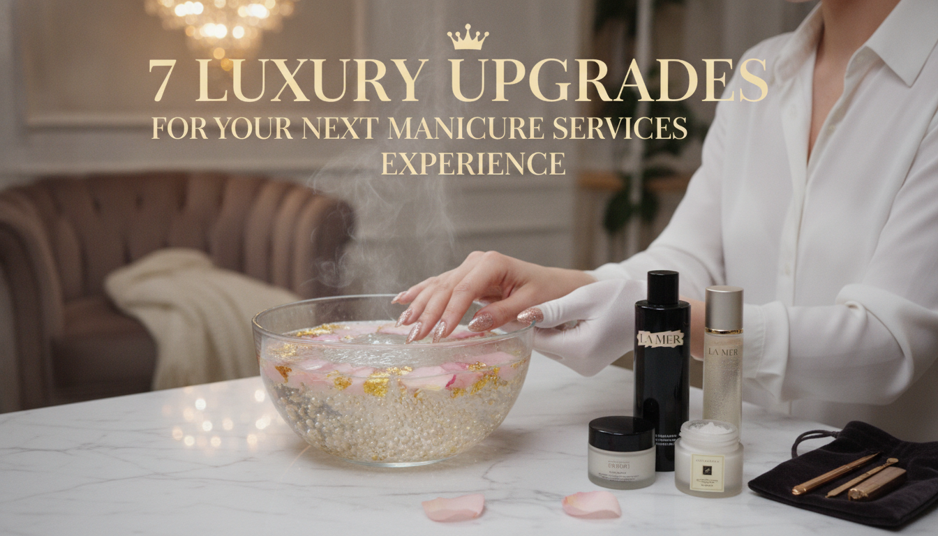 Luxury manicure soak with petals and gold flakes