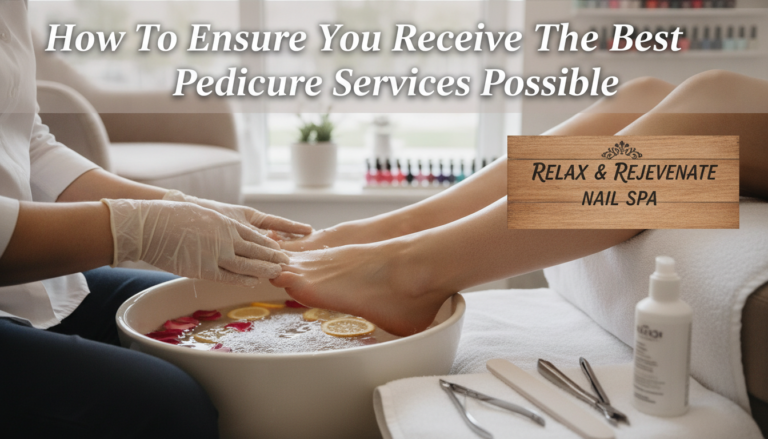 Spa therapist giving pedicure with foot soak