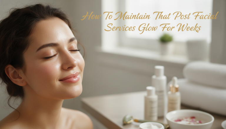 Woman with glowing skin in spa setting