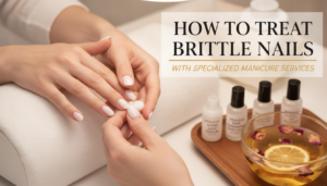 Manicure treatment for brittle nails with nail care products