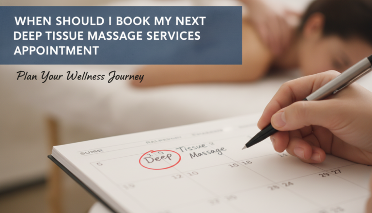 Calendar with deep tissue massage appointment circled