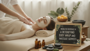 Woman receiving spa facial and massage treatment