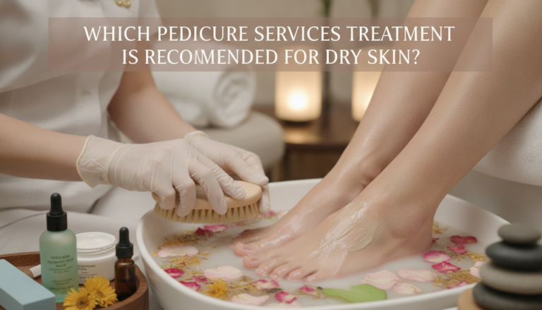 Spa pedicure with exfoliating brush and foot soak