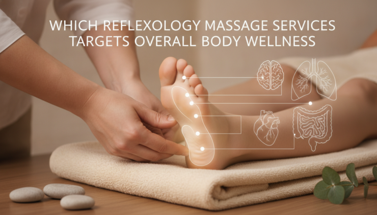 Reflexology foot massage with organ diagram overlay