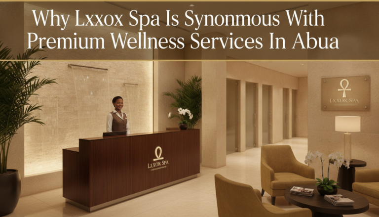 Luxury spa reception area with welcoming receptionist