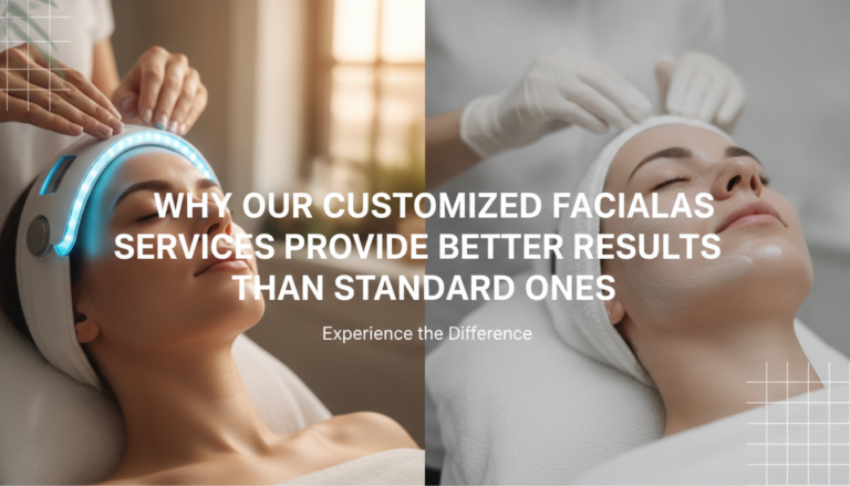 Woman receiving customised facial treatments in modern spa