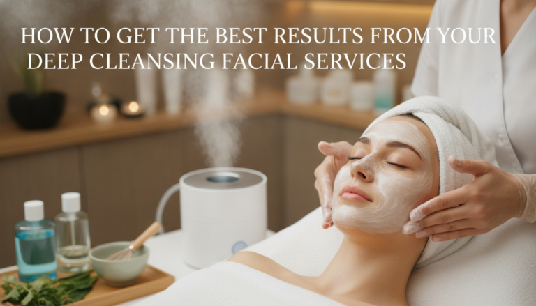 Woman receiving deep cleansing facial at spa