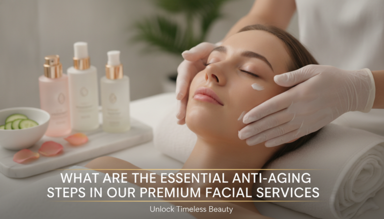 Woman receiving anti-ageing facial treatment at spa