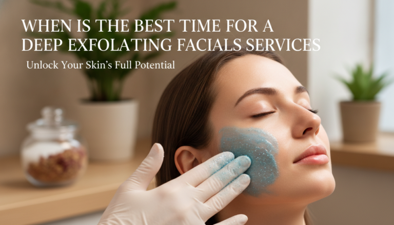 Woman receiving deep exfoliating facial treatment at spa