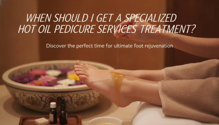 Hot oil pedicure treatment with relaxing foot spa