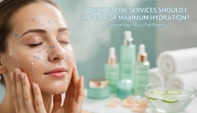 Woman applying hydrating facial mask with skincare products