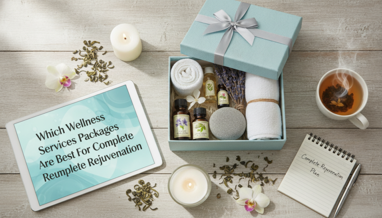 Spa gift box with oils, candles and tea