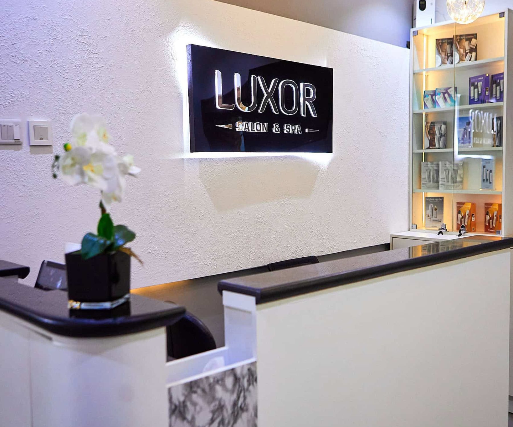 Luxor Salon & Spa reception area interior